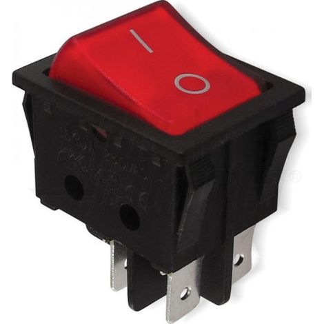 Interruttore a bilanciere luminoso rosso bipolare ON e OFF 433329065