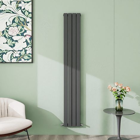 AICA 1800x272mm Anthracite Vertical Designer Radiator Single Flat Panel Heating UK