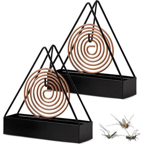 Pipihome Support de Bobine de Moustique, Lot de 2 Support Encens Spirale Anti-Moustique, Porte Encens en Métal pour Intérieur et Extérieur (1/5)