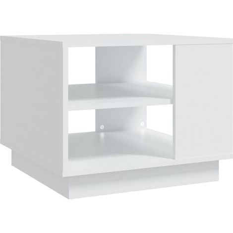 Tavolino con ripiani design moderno e contemporaneo 55 x 55 x 43 cm legno ingegnerizzato bianco DEC037903