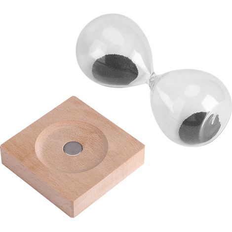 Sablier Magnétique Jouet en Bois pour Bureau Maison Déco Bureau avec Base en Bois Chronomètre (1/5)