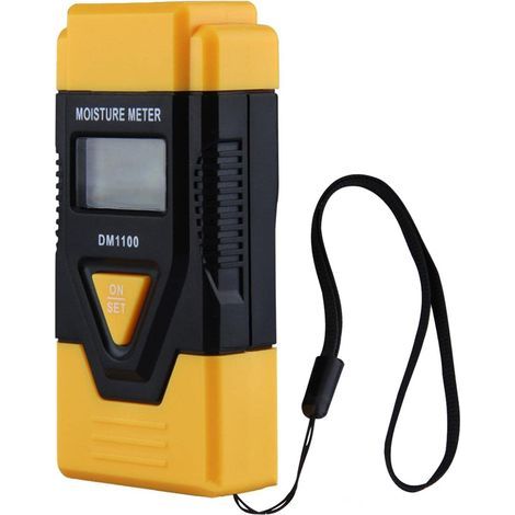 Humidimètre pour bois  Détecteur de matériaux de construction  Testeur d'humidité à 2 pointes, haute précision 3-en-1, pour construction bois, murs en bois et chauffage (1/4)