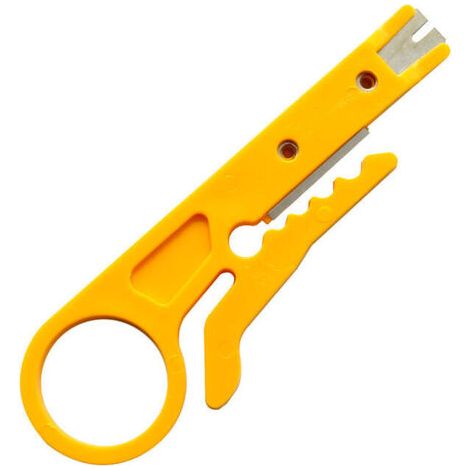 2 Pices Petit couteau à dénuder jaune outil à dénuder fil à dénuder ligne téléphonique réseau câble couteau à fil (1/5)