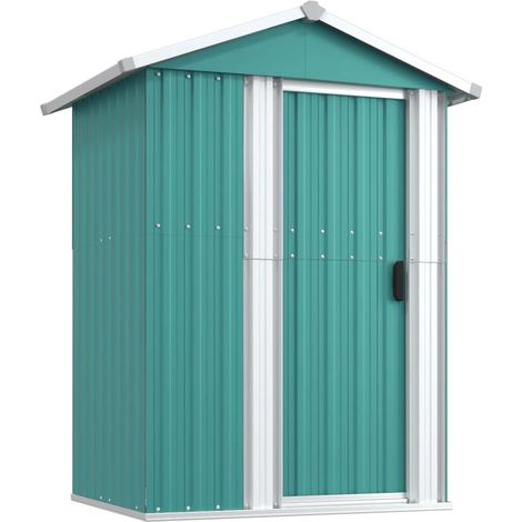 Casetta da giardino casetta per capanni casetta per ripostigli casetta per attrezzi da esterno robusta 126 x 97,5 x 177 cm acciaio zincato verde 020022345