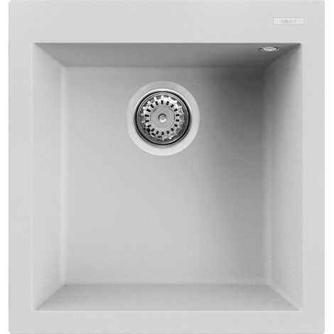 Lavello Elleci Incasso 1 vasca 47x50 Quadra 102 Granitek Bianco LGQ10268 (1/3)