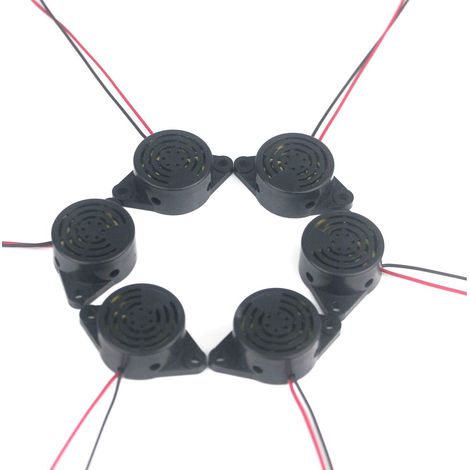 Buzzer Sonore Buzzer d’Alarme Avertisseur Sonore électronique avec Ligne pour (Noir) (1/5)