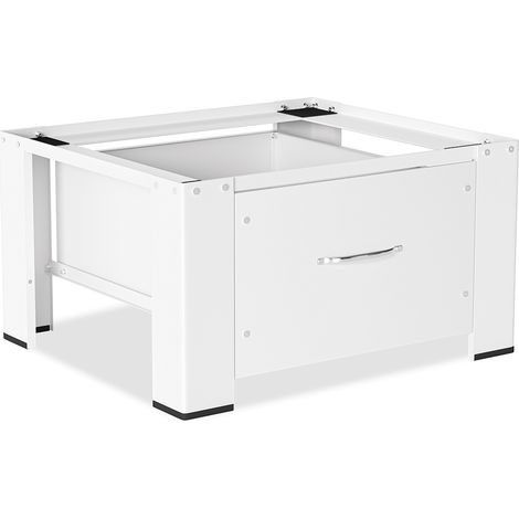 Swanew – Socle de machine à laver avec tiroir – Antidérapant – Capacité 150 kg – Tôle d'acier robuste – Dimensions 62,5 x 54,5 x 32,5 cm (1/5)