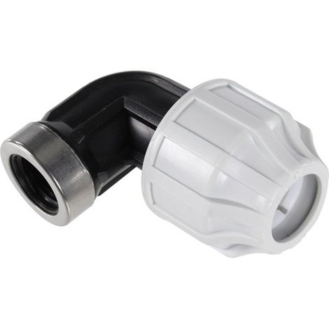 Coude polypropylène 90° ACS pour PE ou PEHD Ø32 - Sortie Femelle 3/4" (20/27)