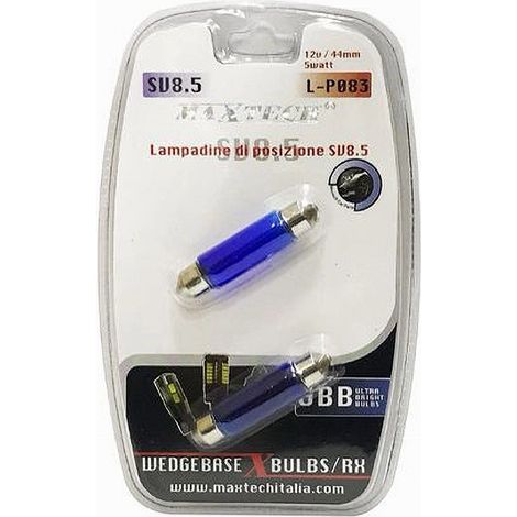 Trade Shop - Lampadine Di Posizione Sv8.5 12v 44mm 5w Maxtech L-p083 Lampadine Ultra Luminose - (1/2)
