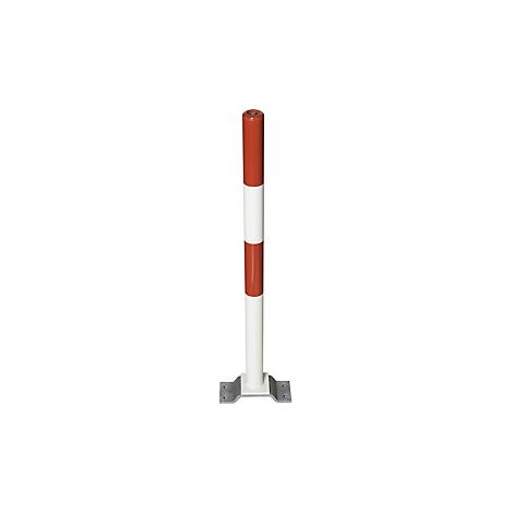 Poste barrera de acero  para atornillar  Ø 60 mm  rojo-blanco