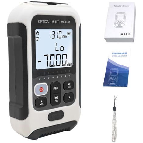 Compteur de puissance de Fiber optique blanc, testeur de Fiber optique multifonctionnel de haute précision pour l'ingénierie de la Communication-Chrom (1/5)