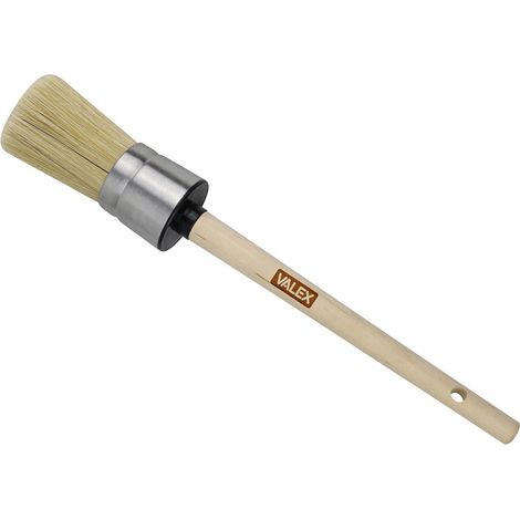 Pennello strozzato rotondo VALEX 1961198 - manico in legno - ghiera inox - setola mista