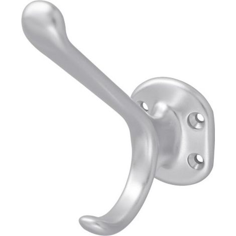 Patère aluminium à visser. avec triple crochets. hauteur 100 mm. largeur 70 finition argent - HERMETA METAALWAREN BV (1/5)