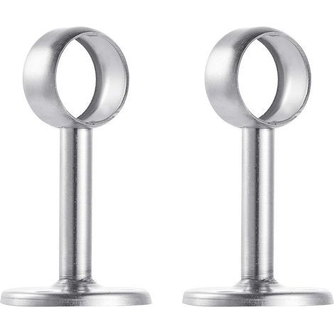 2pcs Brushed Stainless Steel Ceiling Mount Bracket for Shower Curtain Rod (1/4)