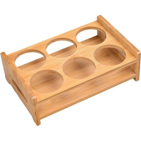 1 Porte-verres Bois, Support Stable 6 Trous, Rangement Verres Cuisine, Organisateur Fête Maison (1/5)