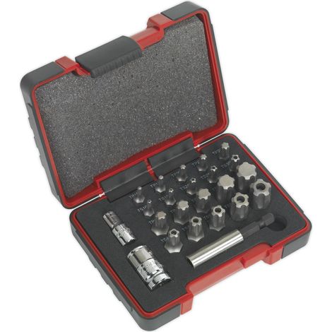 Sealey Premier TRX-P & TRX-TS Security Bit Set 1/4"" & 3/8""Sq Drive 23pc AK6226 (1/3)