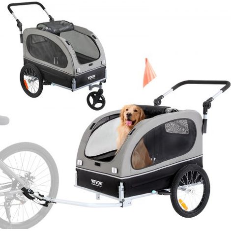 Rimorchio Bici per Cani Pieghevole Portata max. 40kg Passeggino (1/5)