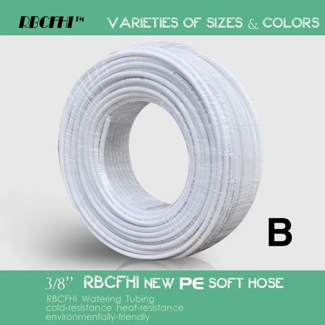 Tuyau en PE blanc 1/4" et 3/8" pour irrigation goutte à goutte d'aquarium, de qualité alimentaire, pour purificateur d'eau et osmose inverse. (1/5)