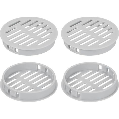 16 Round Plastic Ventilation Grilles Diameter 60 mm Height 11.3 mm Air Vents for Ceiling Cabinets Walls Windows Light Grey (1/5)
