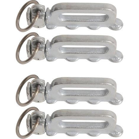 L-track fitting with 4 mounting points, 3000 lb load capacity, L-track tie-down anchor points for cargo transport, suitable for trucks and trailers, 4-pack