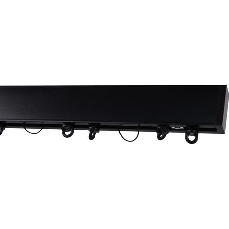 Kit rail à rideau Wave décoratif noir 150 cm pour plafond section 15x35 mm – Boulet