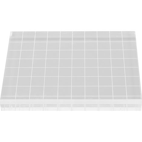 Bloc acrylique transparent rigide pour tampons DIY, lignes claires, idéal pour cartes, carnets, journaux et invitations. (1/5)