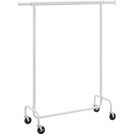 Songmics – Portant à vêtements extensible 110-150 cm – Capacité 130 kg – Acier chromé – 4 roulettes pivotantes avec freins – Montage rapide sans outil