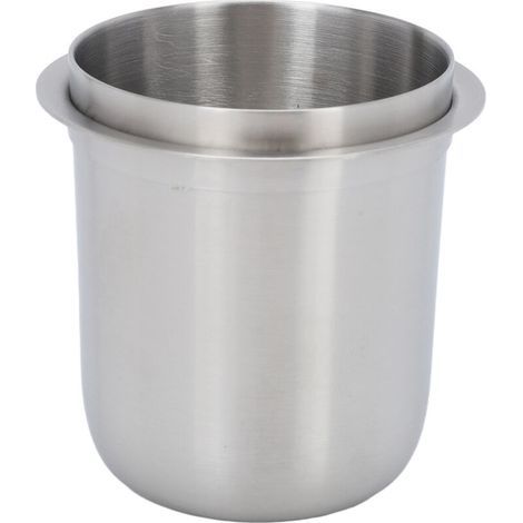 Messbecher, 150 ml, 58 mm, freistehender Messbecher aus Edelstahl, universeller Messbecher für Kaffeemühlen, geeignet für Kaffeemaschinen (silber). (1/5)