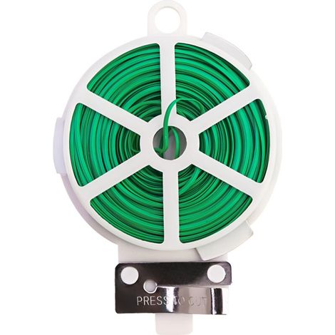 Attaches torsadées – 100 m (328 pieds) d'attaches vertes avec cutter – Liens de jardin polyvalents et réutilisables pour plantes – Support végétal pour jardinage, maison et bureau