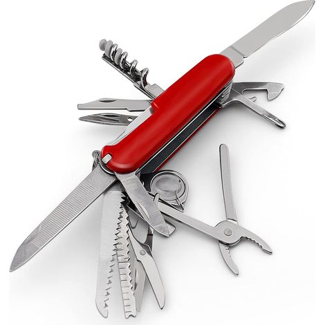 Outil Multifonction en Acier Inoxydable 30 Fonctions,  91 mm Pince à Couteau à vis Pliable Ouvre-Bouteille Jouet équipement de Plein air Voyage D'affaires Pique-Nique Survie, Petit et Portable (1/4)