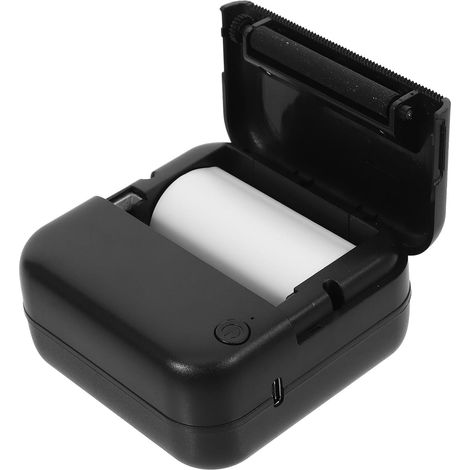 Imprimante Thermique Portable Noire en Plastique Mini pour Notes Liaison Facile, Impression sans Encre, Batterie Longue Durée, Format Compact pour Étiquettes (1/5)
