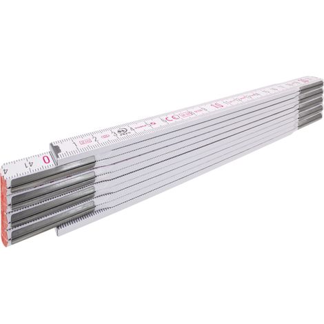 Gliedermaßstab 1607 L.2m B.1,70cm mm/cm EG III Buchenholz weiß