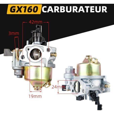 NALOOKAMIC  Carburateur,Carburateur GX160 avec Filtre à Air, Convient au Moteur Honda GX140 GX168 GX200 GX160 5.5hp GX200 6.5hp, Remplace 16100-ZH8-W61 (1/3)