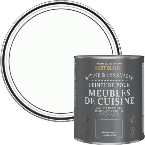 Peinture Blanche pour Meubles de Cuisine, Finition Satinée - Pierre de Lune 750ml (1/5)