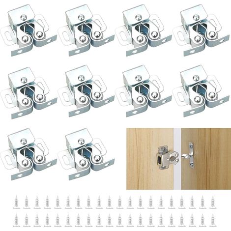 Set mit 10 Möbeltürschlössern, Schranktürschlössern, Doppelrolloschlössern für Kleiderschränke, silberfarben (1/5)