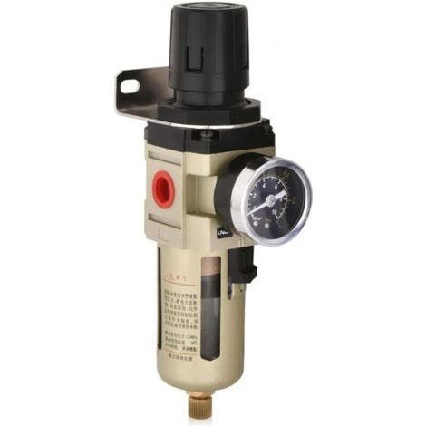 Séparateur d'eau Détendeur Régulateur d'air comprimé pour compresseur d'air comprimé, avec écran métallique, filtre 3/8 pouce (1/4)