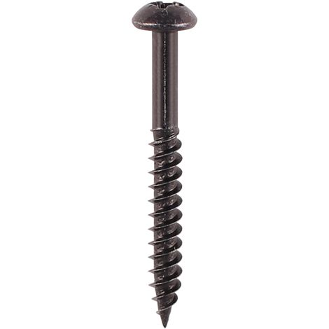 TIMCO Twin-Threaded Round Head Black Woodscrews - 10 x 1 1/4