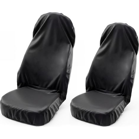 2 Pièces Housse De Siège Avant, Tissu Oxford Imperméable Noir, Protection Universelle Pour Voiture (1/5)