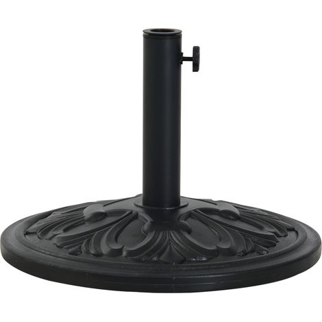 Outsunny base de sombrilla peso 13 kg soporte para parasol redondo de HDPE y cemento para poste de paraguas de Ø35/38/48 mm Ø48x34 cm (1/10)