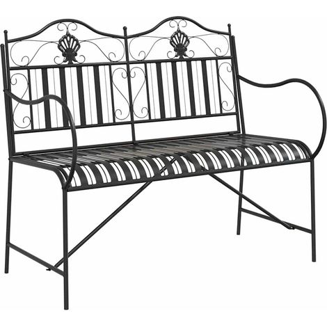 Maison Exclusive - Gartenbank Schwarz 103,5 x 59 x 89 cm Stahl