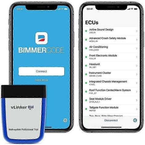 Vgate vLinker BM pour BMW Bimmercode Bimmerlink Bluetooth 3.0 elm327 Outil de diagnostic automobile ELM 327 Scanner OBD (1/5)