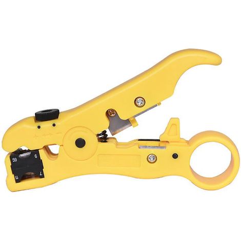 (jaune) Outils D'lectricien Dnudeur De Fil De Cble Coaxial Multifonctionnel Utp/stp Dnudeur De Fil De Rseau (1/3)