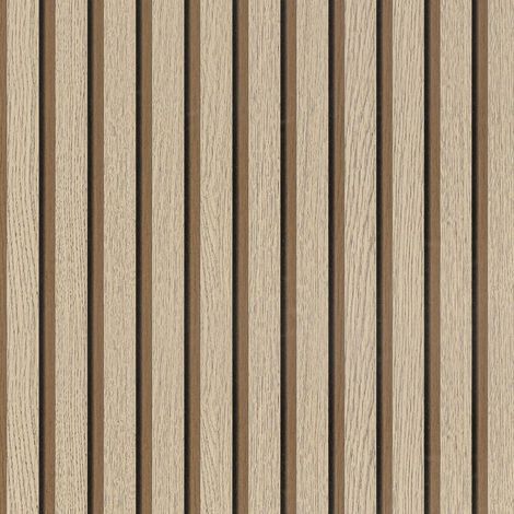 Bois lattes Papier Peint Auto Adhésif Amovible Autocollant Film Papier 44cmx3m Vinyle Décoratif Papier Grain rayé Naturel Caillebotis Bois pour Meubles Facile Nettoyer(Marron)