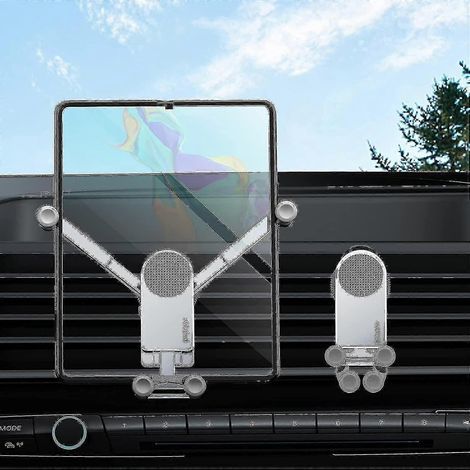 Support de téléphone de voiture à gravité compatible avec Samsung Galaxy Z Fold 3 5G, fixation par pince pour grille d'aération. (1/5)