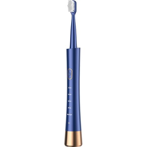 Brosse à dents électrique sonique pour adultes, rechargeable par USB, fournie avec 4 têtes de brosse bleues. - Dugt-AquaForge (1/4)