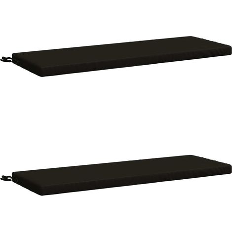 2-Piece Bench Cushions SOEST 100% Polyester Black vidaXL (1/5)