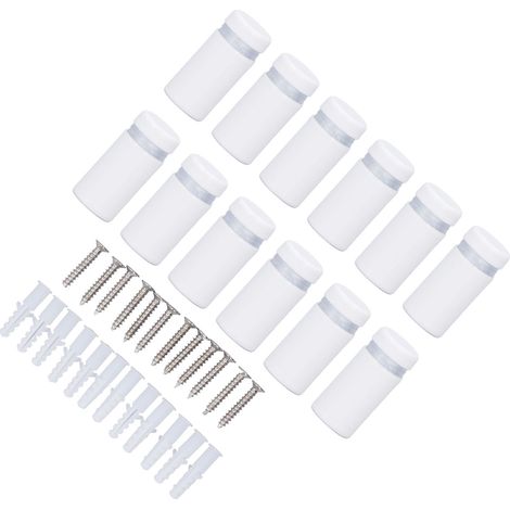 12 Edelstahl-Wandbefestigungsschrauben für Werbetafeln, 12 x 25 mm Abstandshalter, robuste Wandbefestigung (1/5)