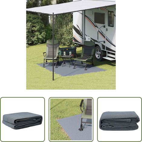 Camping Teppich -  Zeltteppich Blau und Grau 200 x 250 cm Polyethylen