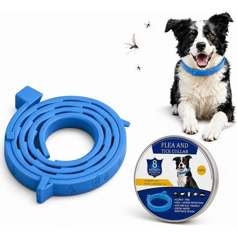 Collier Anti Puces et Tiques pour Chien Protection 8 Mois, imperméable, réglable (65 cm), adapté à Toutes Les Tailles – Anti-moustiques Inclus (1/5)