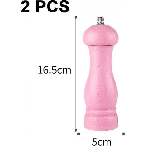 Lot de 2 moulins à sel et à poivre de haute qualité en bois de chêne avec réglage de la mouture (1/5)
